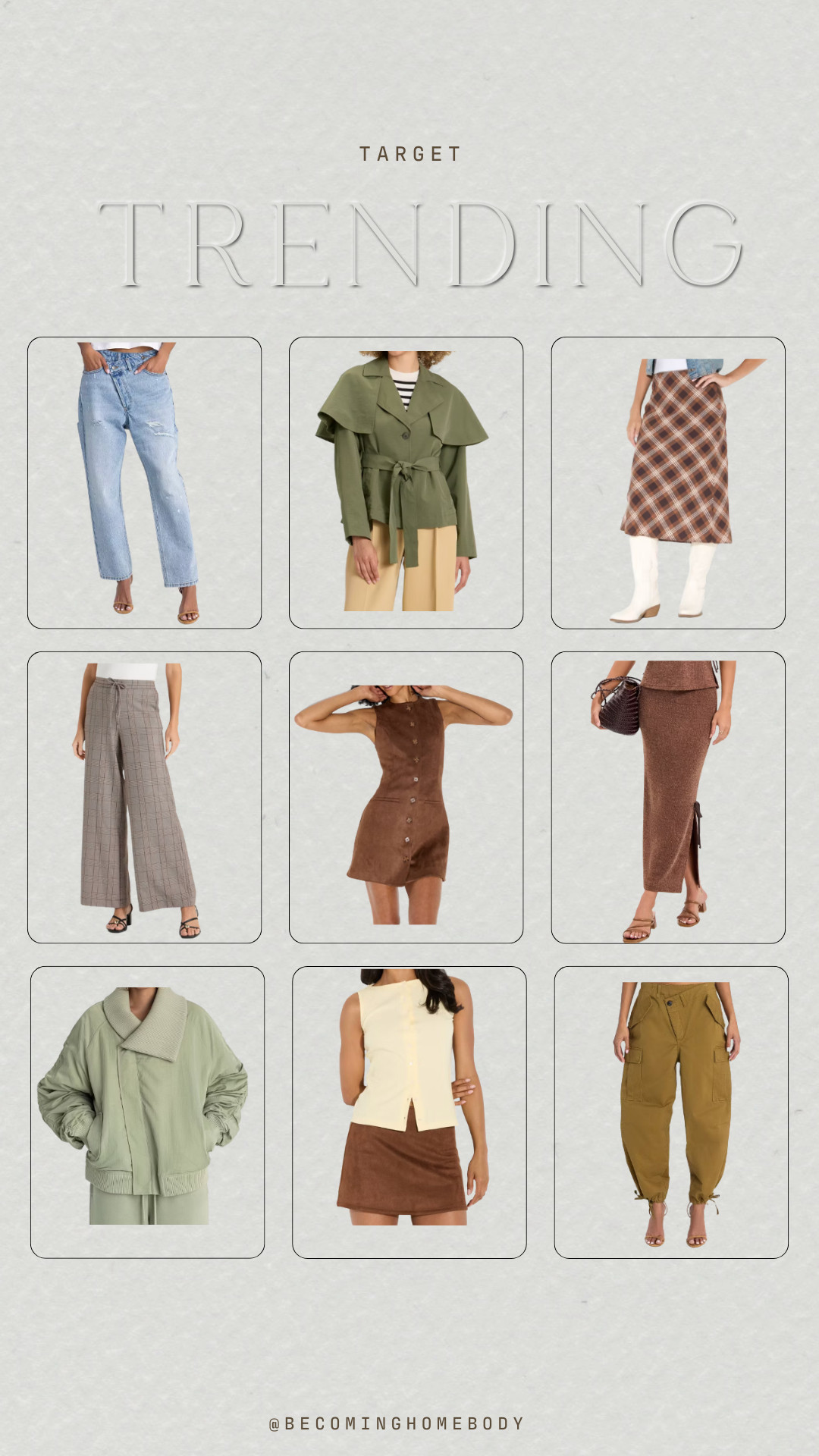 Target fall fashion, target clothing trends 2025, affordable fall outfits, capsule wardrobe target, cozy fall outfit ideas, neutral fall fashion, target style finds, trendy fall clothes, minimalist outfit inspo, olive green jacket target, wide leg pants trend, casual chic outfits, budget-friendly fashion 

 #LTKSeasonal #LTKStyleTip #LTKBeauty