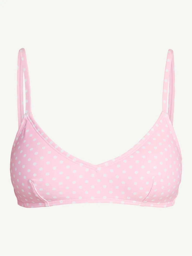 No Boundaries Femme Polka Dot Bralette Bikini Top, Women's XXS-XXL | Walmart (US)