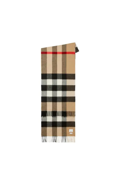 burberry The Large Classic Cashmere Scarf in Check in Camel at Nordstrom | Nordstrom