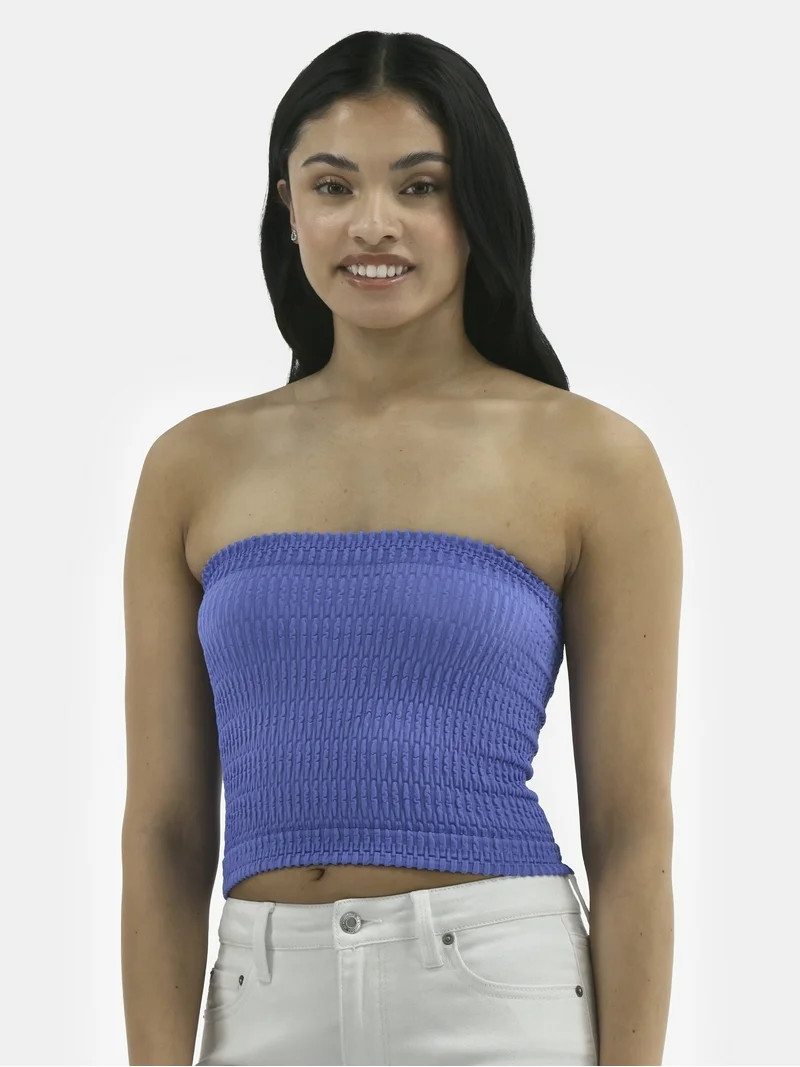 No Boundaries Seamless Textured Tube Top, Women's | Walmart (US)