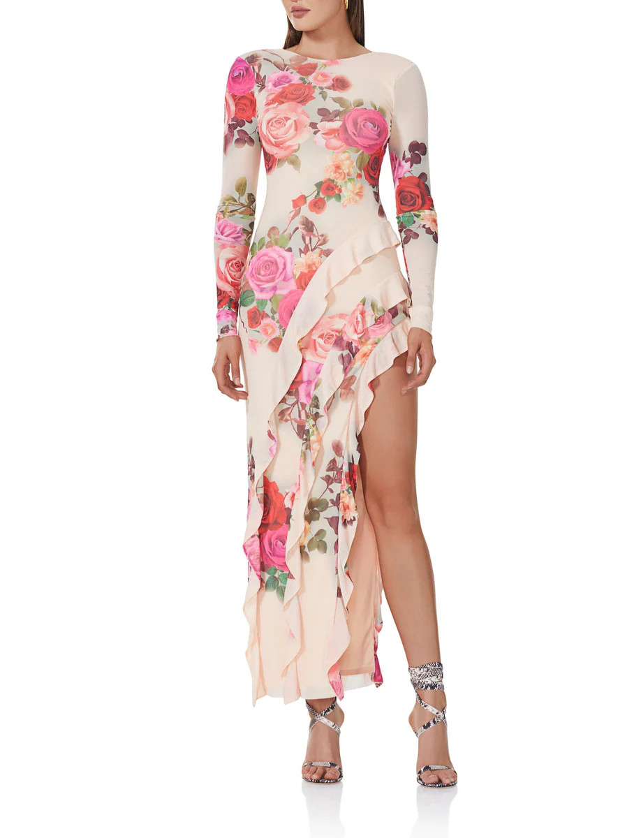 Jacie Dress - Nude Rose Swirl | ShopAFRM