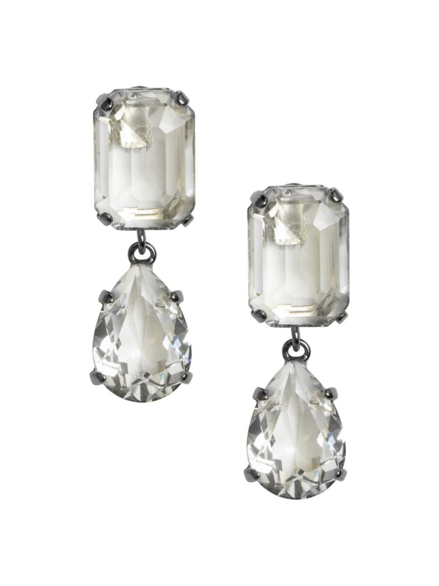 Jennifer Behr 14K-Gold-Plated &amp; Glass Crystal Double-Drop Earrings | Saks Fifth Avenue | Saks Fifth Avenue