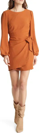 Long Sleeve Wrap Minidress | Nordstrom