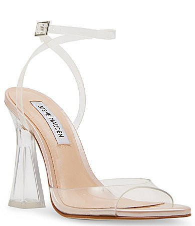 Steve Madden Beki-C Clear Vinyl Sculptural Heel Dress Sandals - 9 | Dillard's