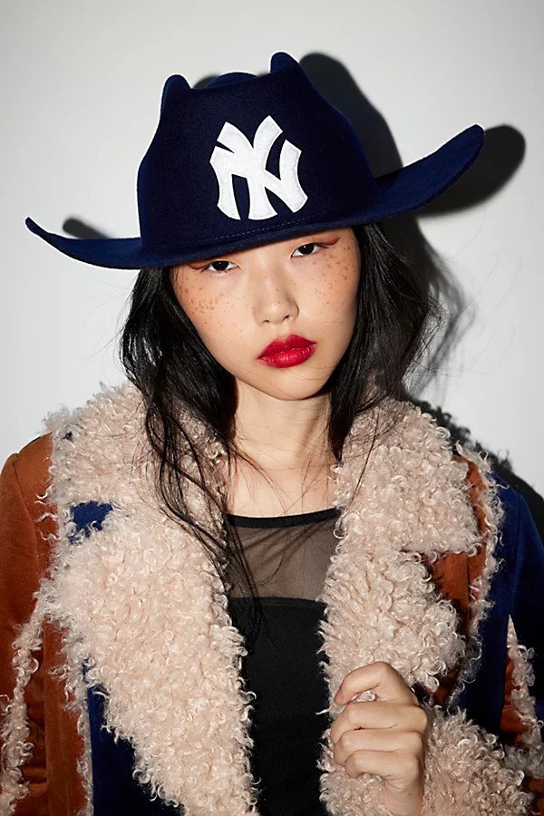 Brooklyn Eagles Felt Cowboy Hat in Navy, Women's at Urban Outfitters | Urban Outfitters (US and RoW)