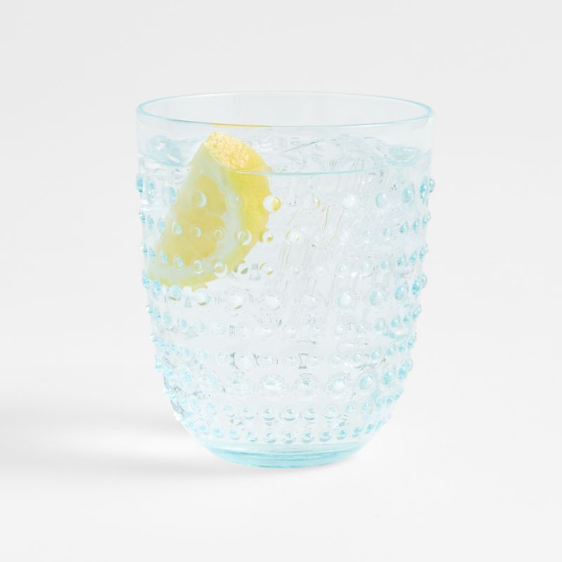 Dottie Aqua Hobnail Drinking Glass 17 oz + Reviews | Crate and Barrel | Crate & Barrel