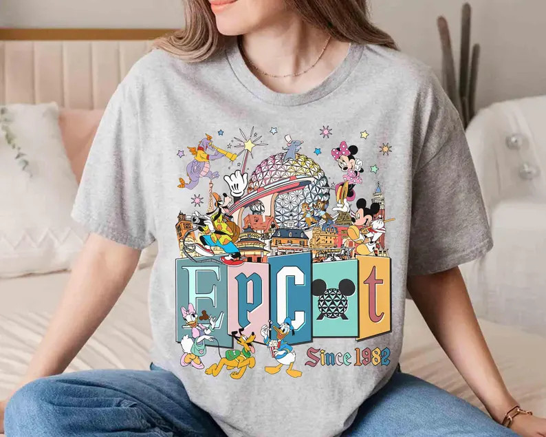 Comfort Colors® Mickey & Friends Epcot Center Since 1982 Shirt, Disney Epcot World Tour Tee, Epc... | Etsy (US)