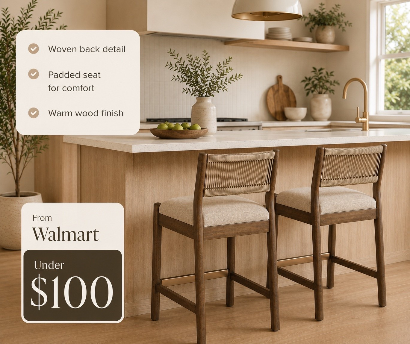 Organic modern barn stools for under $100!!! Cannot beat the style and price

#LTKHome