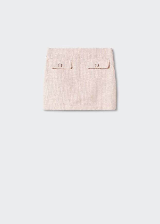 Buttoned tweed skirt -  Women | Mango USA | MANGO (US)