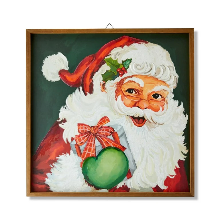 Jolly Santa Claus Christmas Wall Art , 22 in x 22 in, by Holiday Time - Walmart.com | Walmart (US)