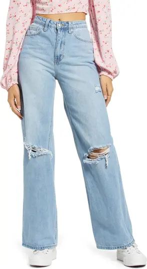 Ripped Nonstretch Wide Leg Jeans | Nordstrom