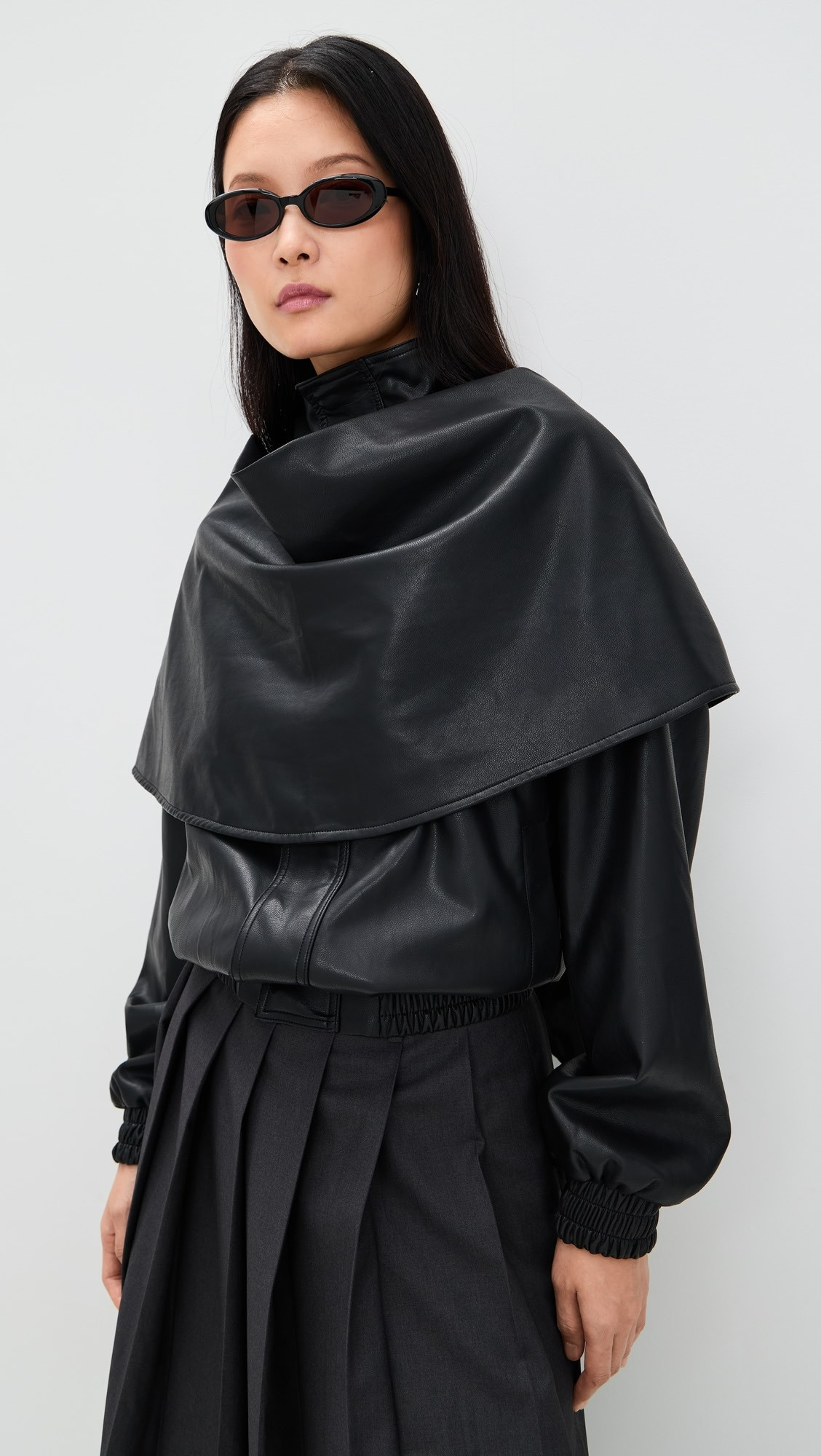 Leather Scarf Bomber Jacket | Shopbop