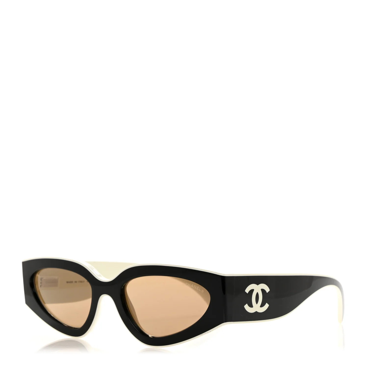 Acetate Cat Eye Sunglasses 6056 Black White | FASHIONPHILE (US)