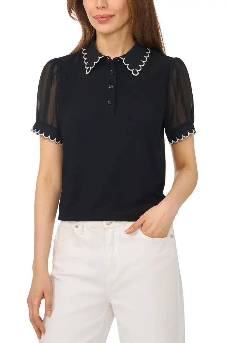 Contrast Stitch Polo Shirt (Women) | Nordstrom | Nordstrom