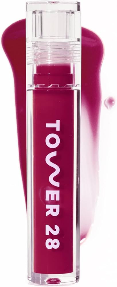 Tower 28 ShineOn Lip Jelly, WILD, Non-Sticky, Hydrating Vegan Lip Gloss in Sheer-ish Raspberry, M... | Amazon (US)