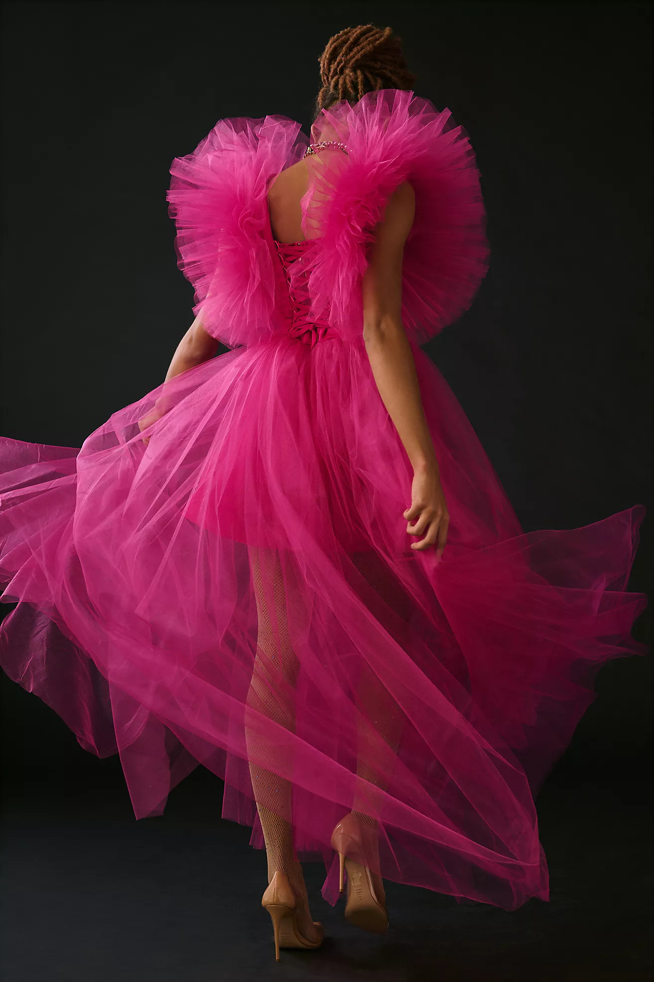 Morphine Fashion Tulle Butterfly-Sleeve Gown | Anthropologie (US)