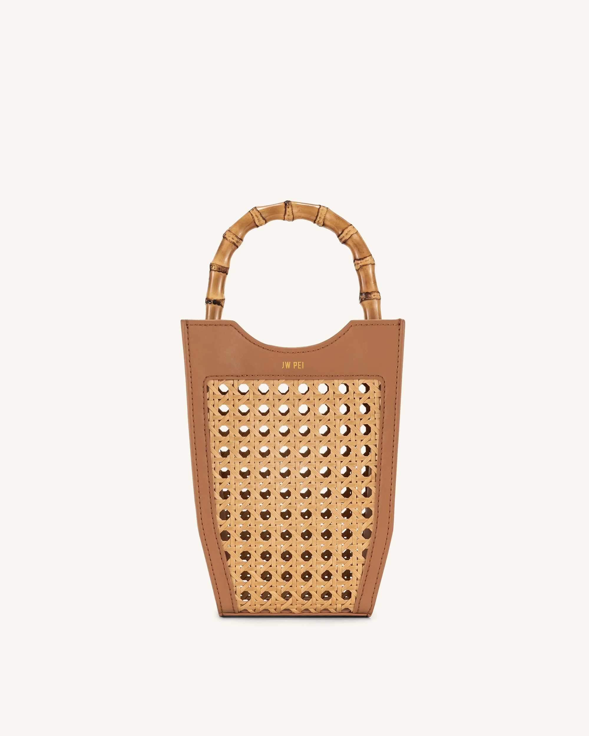 FEI Faux Bamboo Woven Phone Bag - Brown | JW PEI US