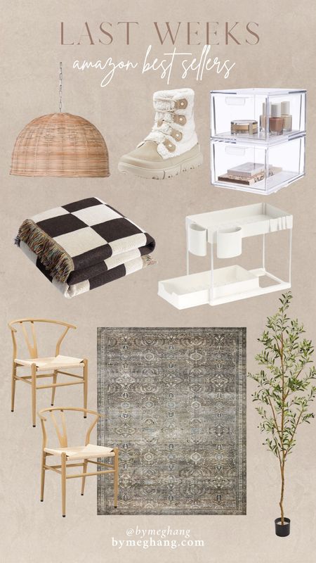 Last weeks most loved amazon items! Rattan pendant, 50% off Sorel winter boots, cabinet storage and organizers, checkered throw blanket, faux olive tree, best selling affordable rug, affordable dining chair set 

#LTKFind #LTKhome