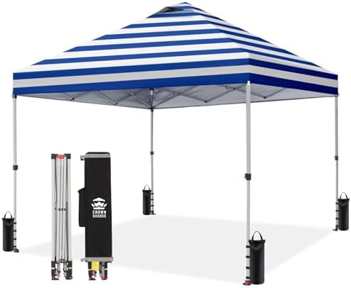 CROWN SHADES 10x10 Pop Up Canopy - Beach Tent with One Push Setup - Outdoor Sun Shade for Events,... | Amazon (US)