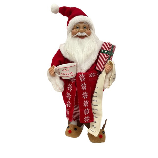 Santa in Robe and Slippers with Cocoa and Name List Indoor Décor, 18 inby Holiday Time | Walmart (US)