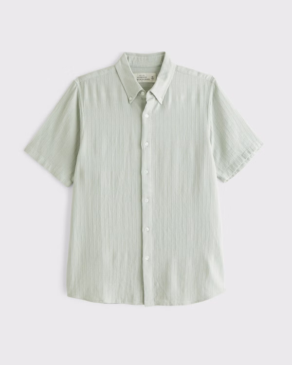 Men's Short-Sleeve Summer Linen-Blend Button-Up Shirt | Men's Tops | Abercrombie.com | Abercrombie & Fitch (US)