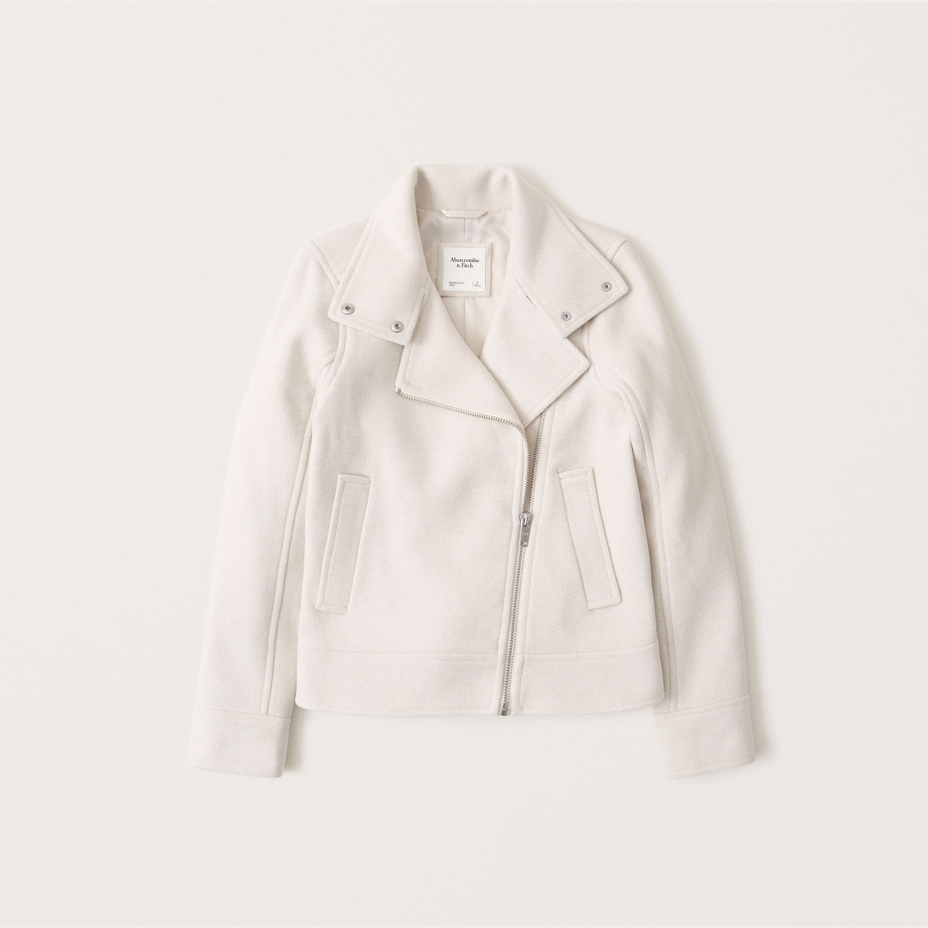 Women's Wool-Blend Moto Jacket | Women's Coats & Jackets | Abercrombie.com | Abercrombie & Fitch (US)