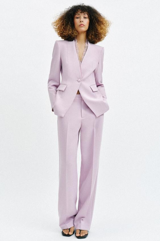 FITTED BLAZER WITH LACE EPAULETTES | Zara UK