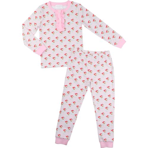 Pink Vintage Santa Print Pajamas | Cecil and Lou