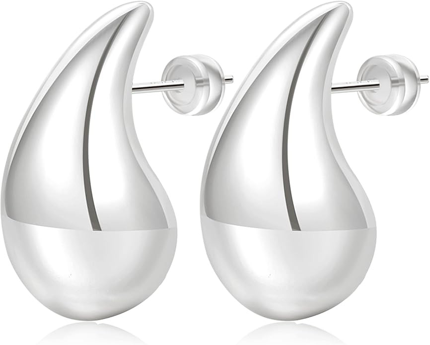 NEVEGE Gold Teardrop Earrings for Women 14K Gold Plated Water Drop Earrings Hypoallergenic Chunky... | Amazon (US)