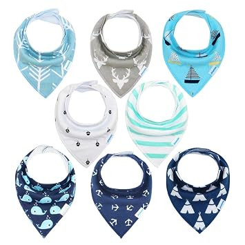 Baby bibs 8 Pack Soft and Absorbent for Boys & Girls - Baby Bandana Drool Bibs | Amazon (US)