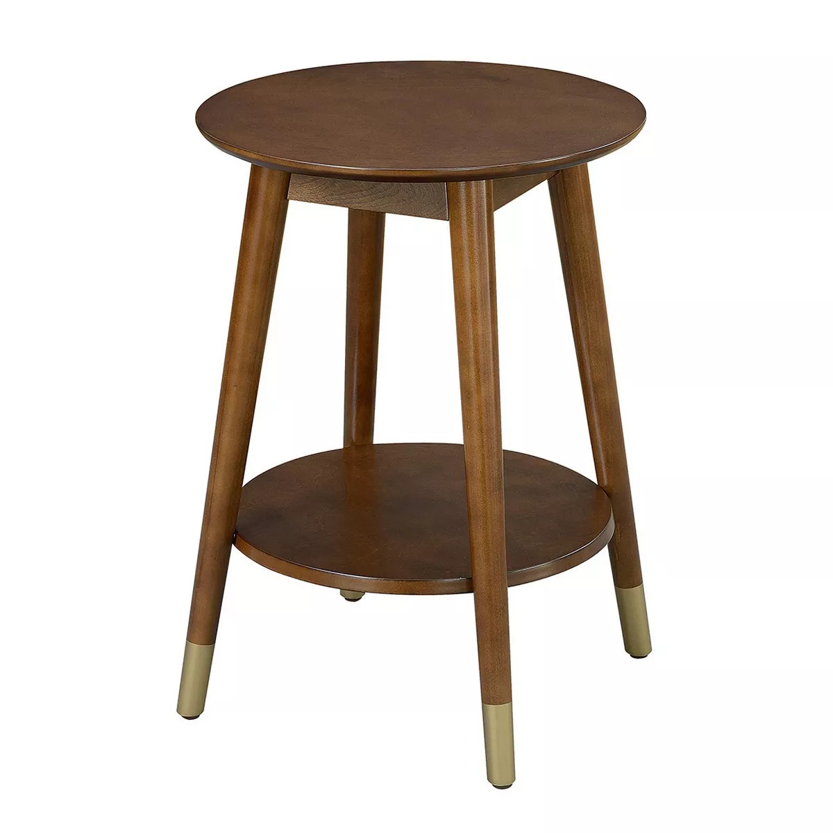 Wilson Mid-Century Modern Round End Table with Bottom Shelf - Breighton Home | Target