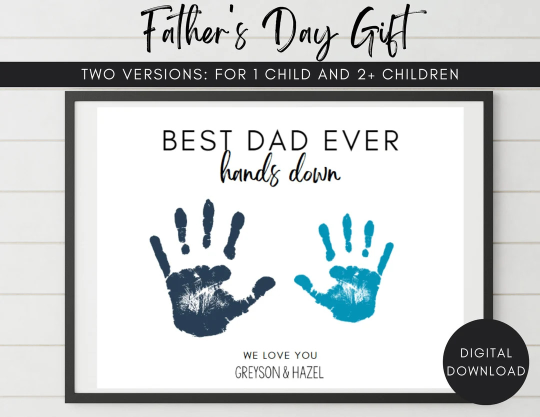 Best Dad Ever Handprint Keepsake Gift for Dad Father Grandpa Stepdad Papa Fathers Day Gift DIY Cr... | Etsy (US)