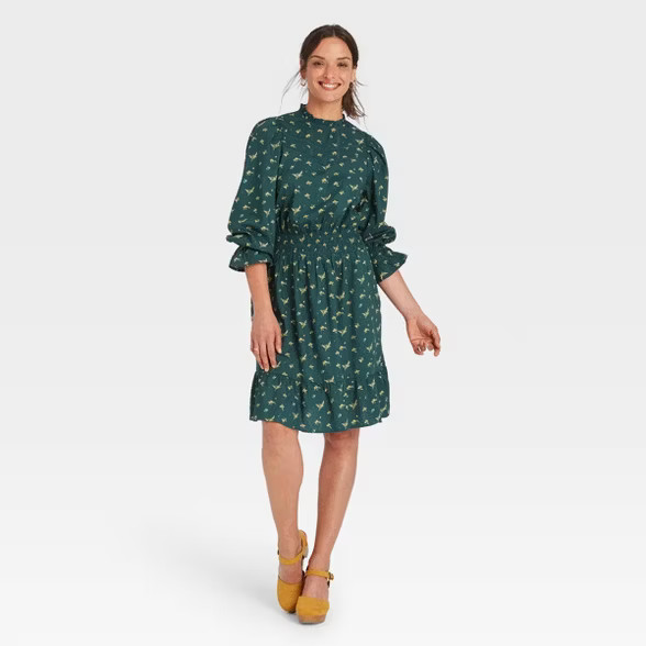 Women's Balloon Long Sleeve Smocked Waist Dress - Universal Thread™ | Target