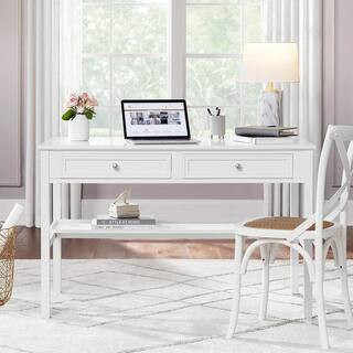 Bradstone 47.80 in. White Writing Desk | The Home Depot