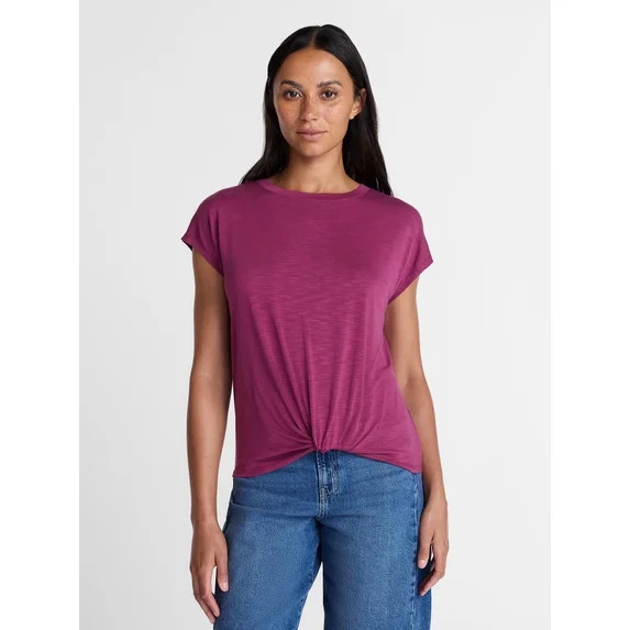 Time and Tru Women's Twist Cap Sleeve Top Sizes XS-XXXL | Walmart (US)