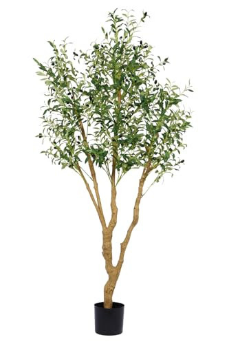 Celestdeco 6ft Artificial Olive Tree, Faux Olive Tree with Lifelike Fruits, 72 in Fake Olive Tree with Sturdy Plastic Nursery Pot, Artificial Plants for Office Home Living Room Indoor Outdoor Decor | Amazon (US)