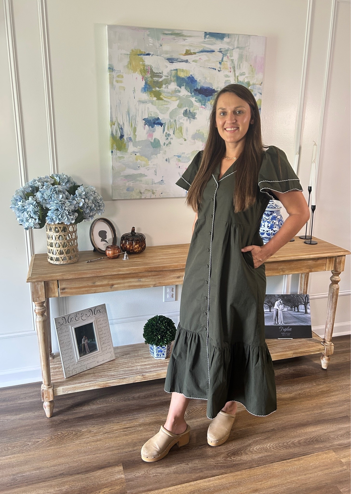 A $20 dress that looks anything but $20! 😍

The material is great, it’s so well made, and the details are just beautiful—buttons, delicate micro-scallop trim, puff sleeves, and the sweetest ruffle collar. Such a classic, feminine look without the price tag! 🤍

I paired it with my favorite shoes from last fall, and I can already tell they’re going to be on repeat all fall long again! 🍂

Such a good find if you’re looking for pretty, classic pieces that won’t break the bank! ✨

#LTKootd #LTKWorkwear #LTKBeauty