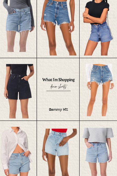 Denim shorts for spring and summer outfits. Some of these are investment pieces, but worth it! AGOLDE shorts, Levi’s shorts, Abercrombie shorts, Rollas shorts. 

#LTKSeasonal #LTKstyletip