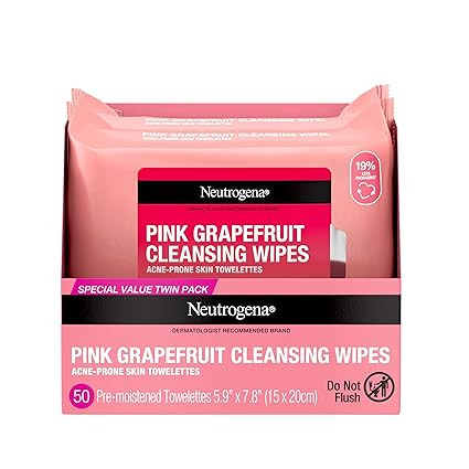 Neutrogena Makeup Remover Cleansing Towelettes, Pink Grapefruit, 25 Count, Twin Pack | Amazon (US)