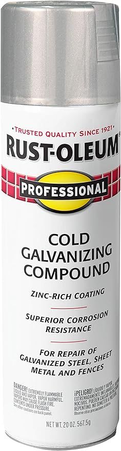 Rust-Oleum 7585838 Professional Cold Galvanizing Compound Spray Paint, 20 oz, Gray | Amazon (US)