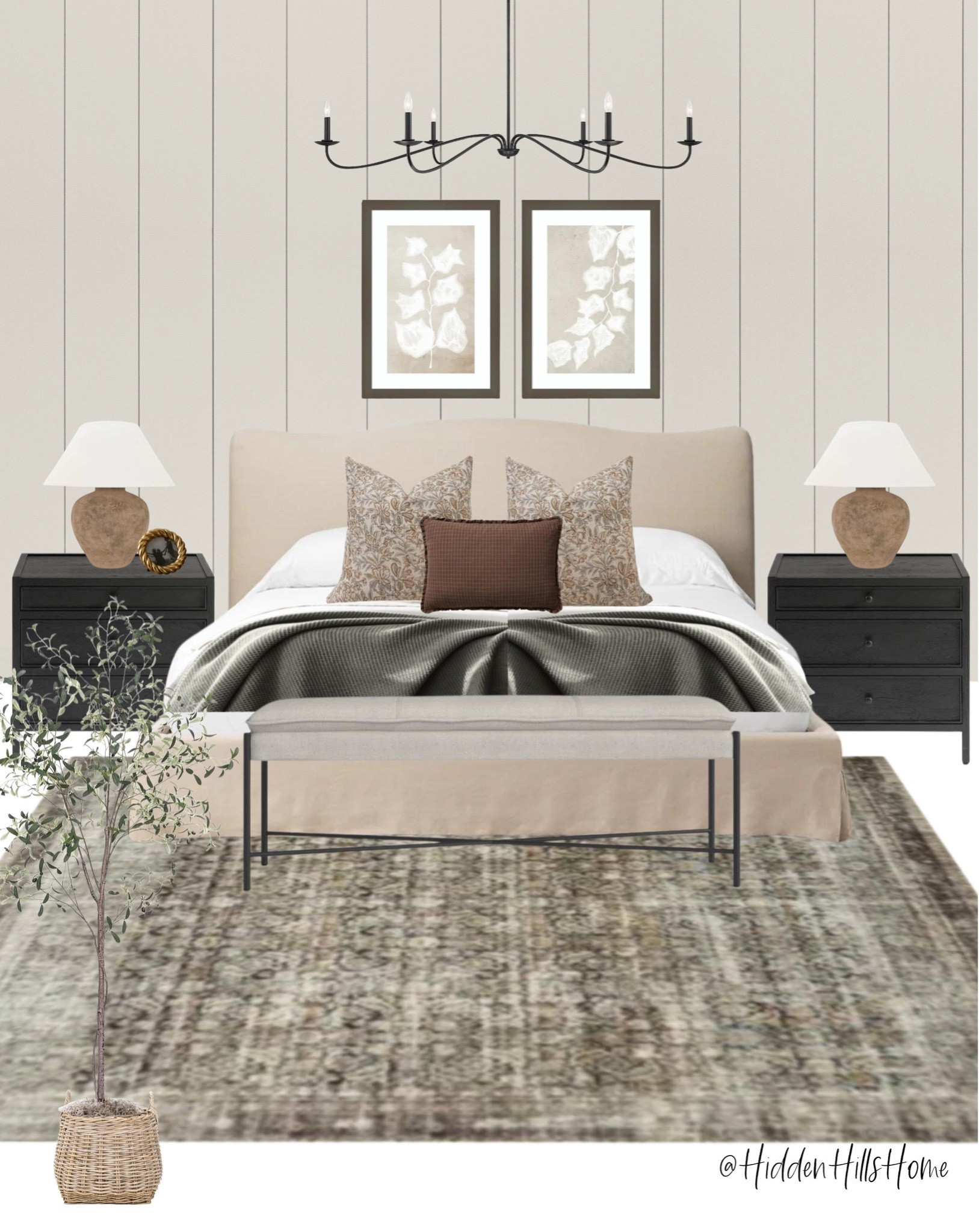 Bedroom decor ideas, bedroom mood board, bedding, studio McGee inspired bedroom design, master bedroom, home decor #bedroom
Wall color is Heron Plume

#LTKHome #LTKSaleAlert #LTKSeasonal
