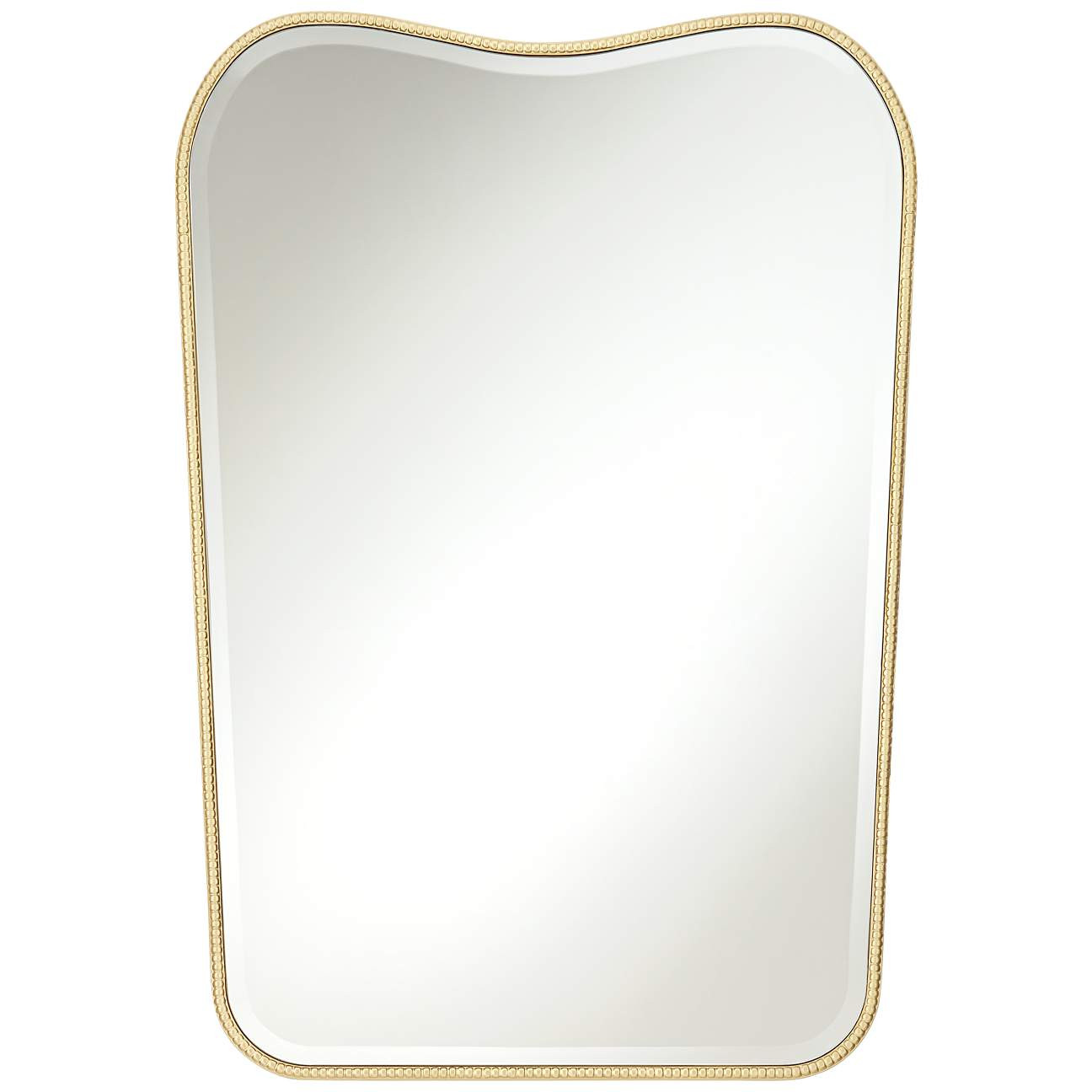 Lyana Matte Gold 27" x 39" Dipping Top Wall Mirror | Lamps Plus