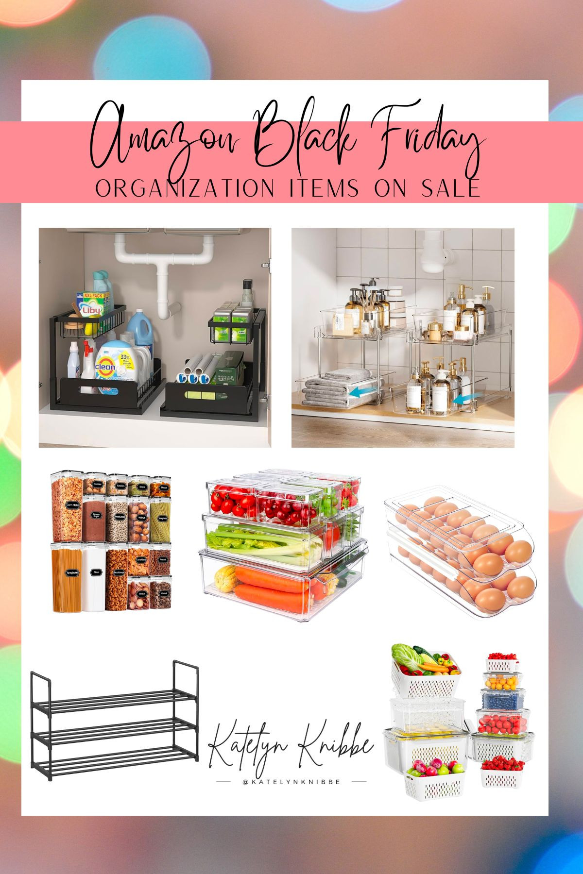 Organization items for around your house on sale for Black Friday on Amazon. Under cabinet organization racks, pantry organization, fridge organization, shoe rack, etc.  

 #LTKCyberWeek #LTKHome #LTKFindsUnder50