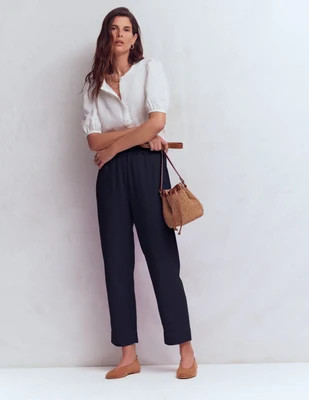 Boden Women's Double Cloth Crop Pants in Blue | Size 14 | Boden (US)