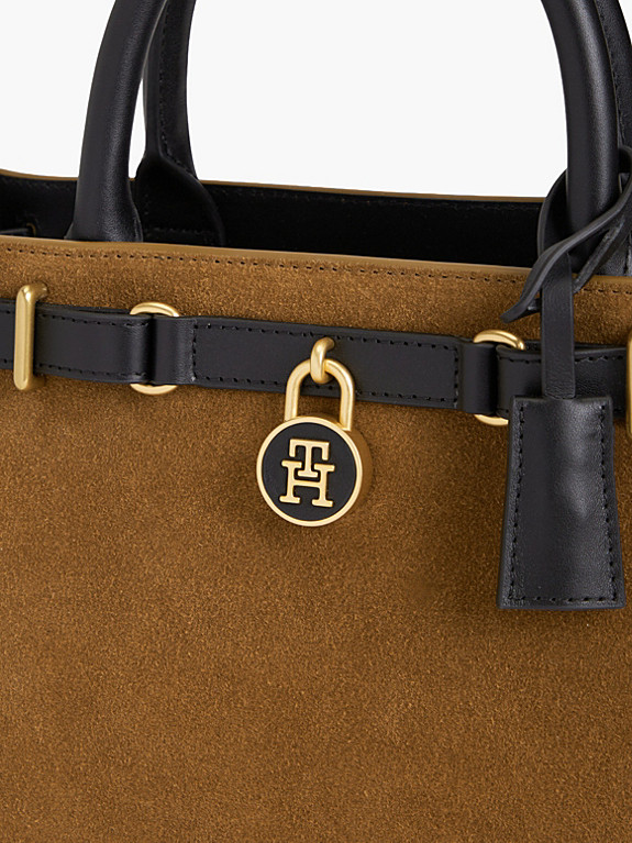 The American Icon Suede Tote Bag | Brown | Tommy Hilfiger | Tommy Hilfiger UK