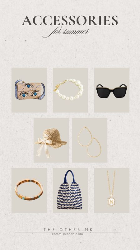 Summer accessories, Summer jewelry, Anthropologie, sunglasses, purse, earrings, necklace, straw hat, straw purse

#LTKStyleTip #LTKSeasonal