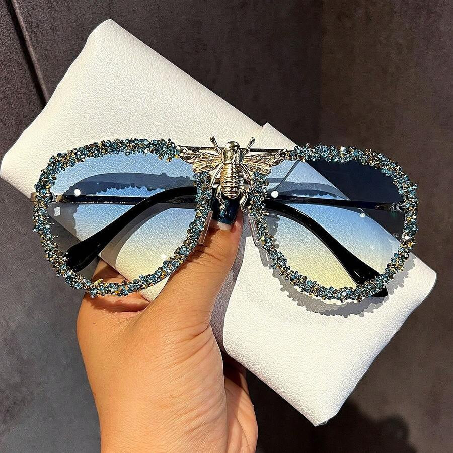 Bee Fashion Glasses Retro Fashion Large Frame Female | SHEIN