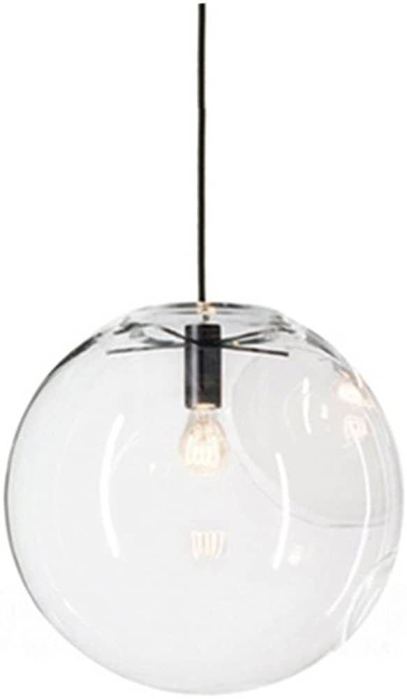 H XD GLOBAL E27 Industrial Clear Glass Globe Shade Pendant Lighting Modern Kitchen LOFT Hanging L... | Amazon (US)