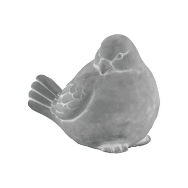 Cement Sitting Bird Figurine with Head Turned to Side, Washed Concrete Finish - Gray | Walmart (US)
