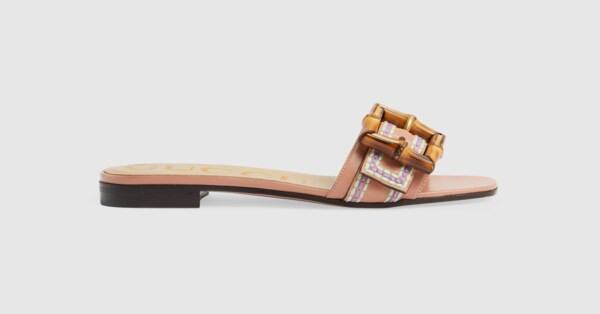 Women's slide sandal with bamboo buckle | Gucci (US)